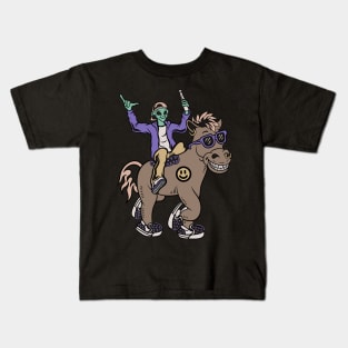 Horse and alien Kids T-Shirt